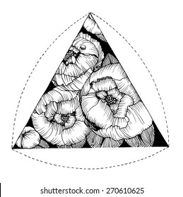 Vector hand drowing flowers 