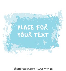 Vector hand drown grunge brash texture, background, bubbles, frames. Graphic decoration blue element for banner, discount, card, poster, ad, advertising. Place for text