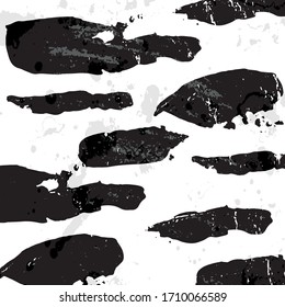 Vector hand drown grunge brash texture, black and white background, pattern, template.  Graphic decoration element. Birch tree texture
