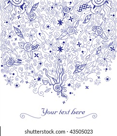 Vector hand drown  illustration of floral background