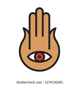 vector hand eye icon 
