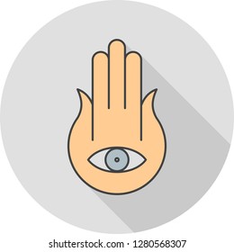 vector hand eye icon