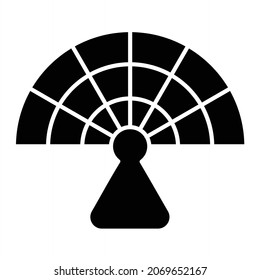 Vector Hand Fan Glyph Icon Design
