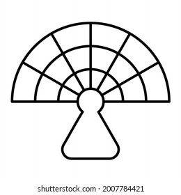Vector Hand Fan Outline Icon Design
