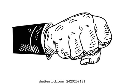 Vector hand Finger Illustration on a white background.