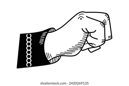 Ilustración del dedo de la mano del vector sobre un fondo blanco.