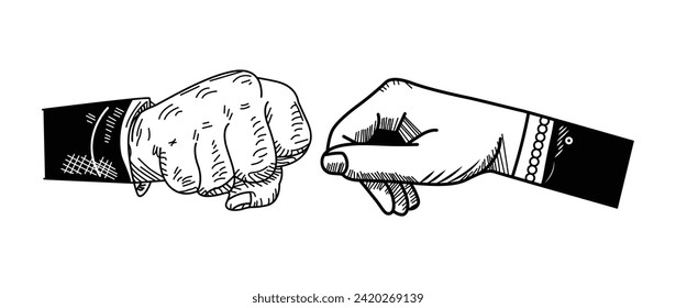 Vector hand Finger Illustration on a white background.