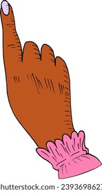 Dibujo vintage de gestos coloridos planos de la mano del vector 