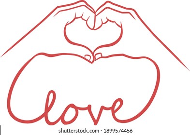 vector hand forming a symbol of love