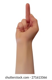 Vector hand fuck hand isolated on white background