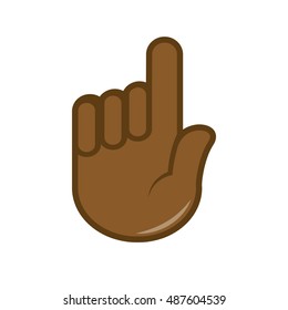 Icono de gesto de la mano del vector. Lenguaje de señas. Señal de mano, dedos para la comunicación. Ilustración de color aislada en blanco