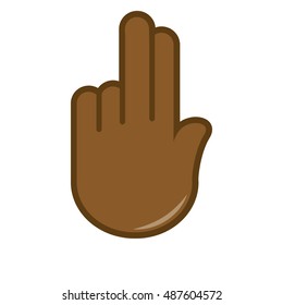 Vektorhandgesichtssymbol. Gebärdensprache. Handzeichen, Finger für Kommunikation. Einzige Farbgrafik auf Weiß