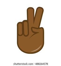 Vektorhandgesichtssymbol. Gebärdensprache. Handzeichen, Finger für Kommunikation. Einzige Farbgrafik auf Weiß