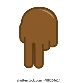 Icono de gesto de la mano del vector. Lenguaje de señas. Señal de mano, dedos para la comunicación. Ilustración de color aislada en blanco