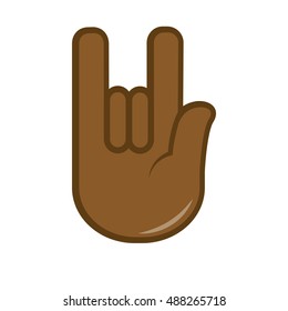 Vector hand gesture icon. Sign language. Signal of hand, fingers for communication. Isolated color illustration on white