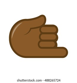 Vektorhandgesichtssymbol. Gebärdensprache. Handzeichen, Finger für Kommunikation. Einzige Farbgrafik auf Weiß