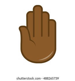 Vector hand gesture icon. Sign language. Signal of hand, fingers for communication. Isolated color illustration on white