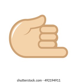 Vector hand gesture icon. Sign language. Signal of hand, fingers for communication. Isolated color illustration on white