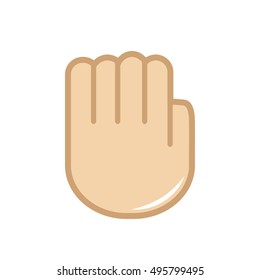 Vektorhandgesichtssymbol. Gebärdensprache. Handzeichen, Finger für Kommunikation. Einzige Farbgrafik auf Weiß