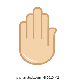 Vector hand gesture icon. Sign language. Signal of hand, fingers for communication. Isolated color illustration on white
