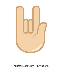Vector hand gesture icon. Sign language. Signal of hand, fingers for communication. Isolated color illustration on white
