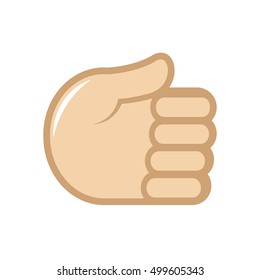 Icono de gesto de la mano del vector. Lenguaje de señas. Señal de mano, dedos para la comunicación. Ilustración de color aislada en blanco