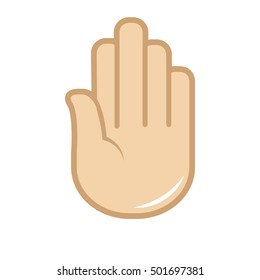 Vector hand gesture icon. Sign language. Signal of hand, fingers for communication. Isolated color illustration on white