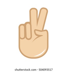 Vektorhandgesichtssymbol. Gebärdensprache. Handzeichen, Finger für Kommunikation. Einzige Farbgrafik auf Weiß
