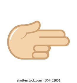 Vector hand gesture icon. Sign language. Signal of hand, fingers for communication. Isolated color illustration on white