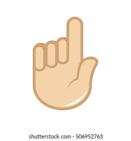 Icono de gesto de la mano del vector. Lenguaje de señas. Señal de mano, dedos para la comunicación. Ilustración de color aislada en blanco