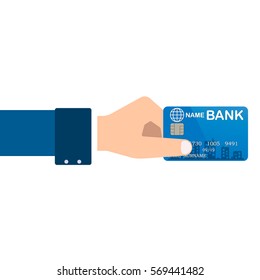 vector hand giving credit card