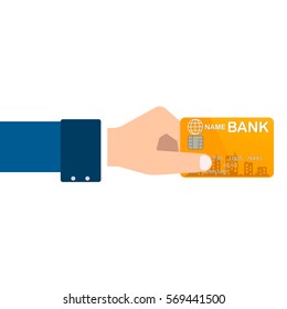 vector hand giving credit card