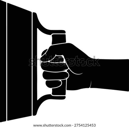 Vector Hand grasping construction worker masonry cement plastering trowel tool equipment silhouette Illustration