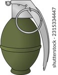 Vector hand grenade m26.weapon. clipart