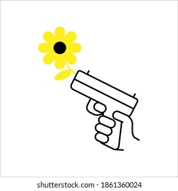 Vektorhandleuchter mit Blumen und Pflanzen