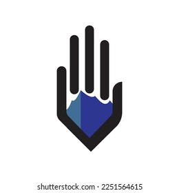 Vector Hand Hamburg Building blue
