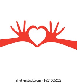 vector hand heart gesture header