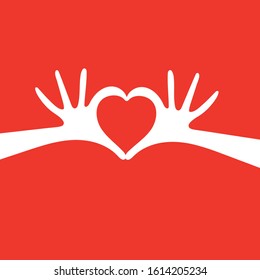vector hand heart gesture header