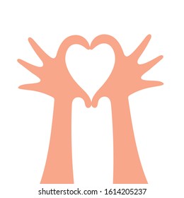 vector hand heart gesture header