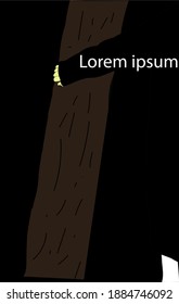vector hand holding big tree, all black for background, wallpaper