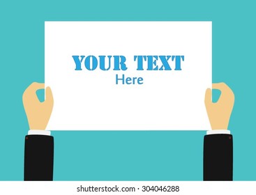 Vector of hand holding blank