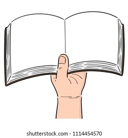 vector of hand holding book