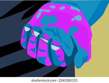 arenas de holi coloreadas de mano vectorial