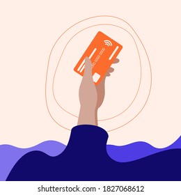 Vector hand holding credit card abstract background.To see the other abstract hands illustrations , please check Hands collection.