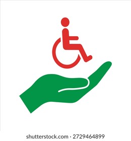 Vector de personas discapacitadas en silla de ruedas. Símbolo de la inclusión de la igualdad de la diversidad de la DEI
