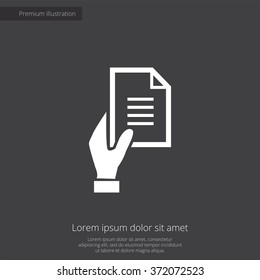 Vector Hand Holding Document Icon