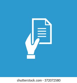 Vector hand holding document Icon