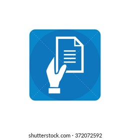 Vector hand holding document Icon