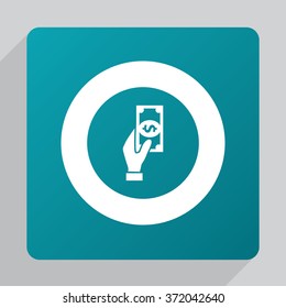 Vector hand holding dollar Icon