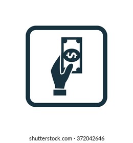 Vector hand holding dollar Icon